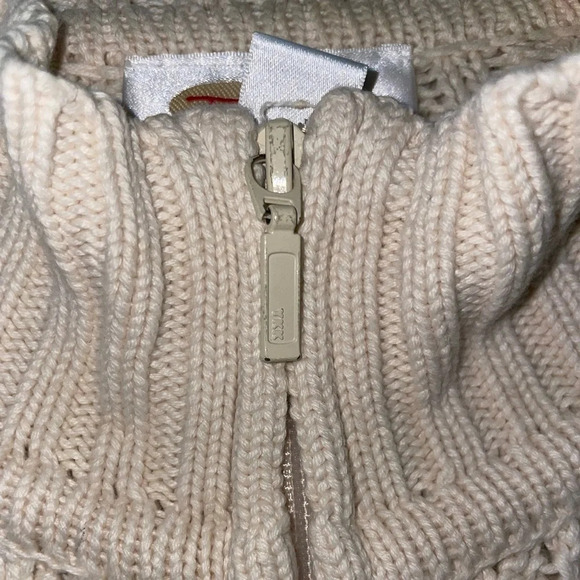 Talbots Cable Knit Women’s Zip up Sweater Jacket. Cream Sz Medium 100% Cotton - Picture 4 of 8